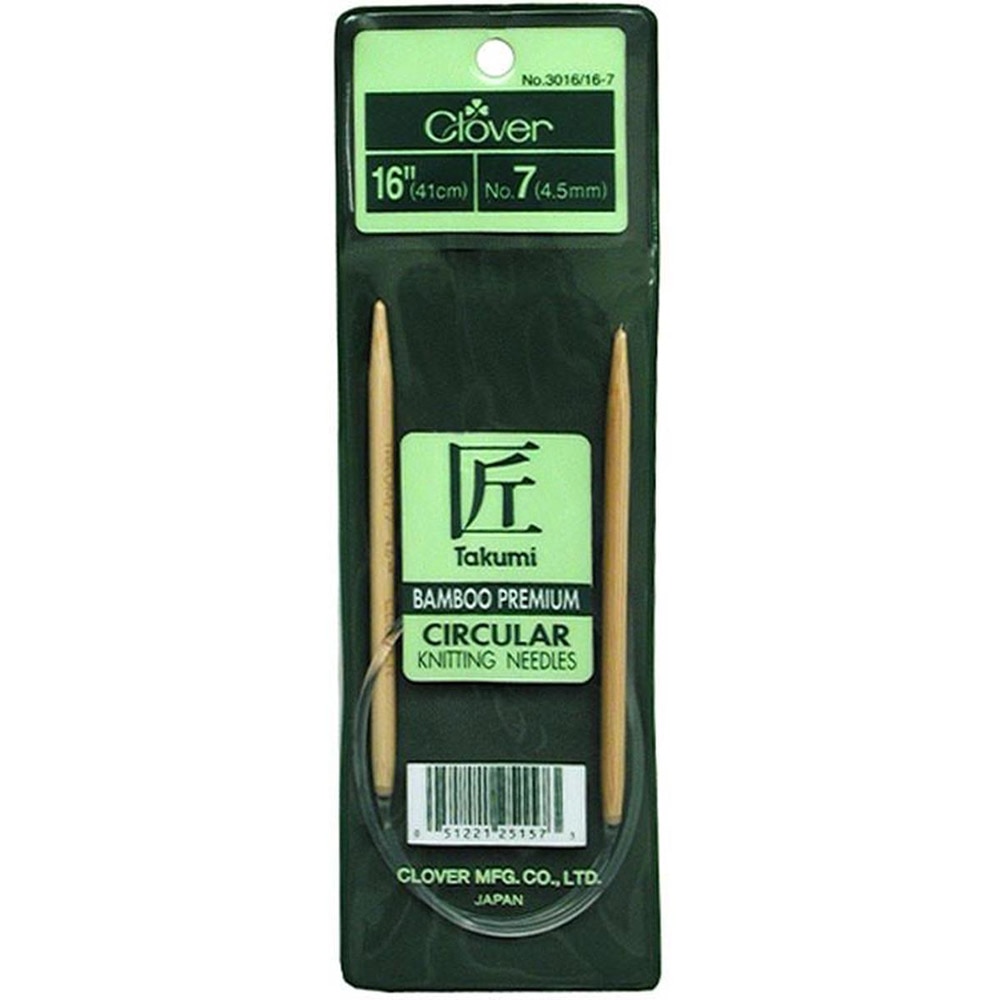 Craft Supplies, Art & School, 16", Clover, Bamboo, Circular, Knitting Needle, #7, 583705